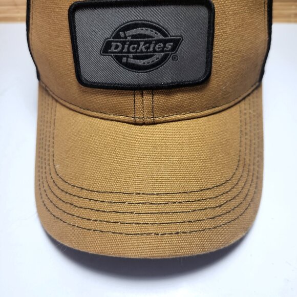 Dickies Men's Hat Cap Two-tone Brown and Black Snapback Mesh Back Truckes Hat - Picture 3 of 9